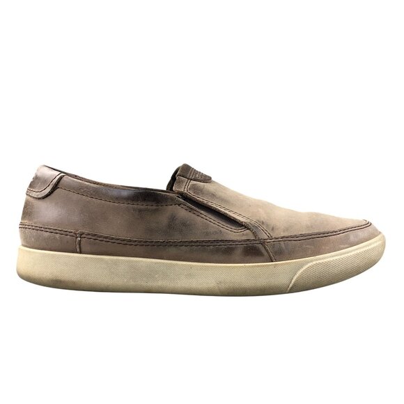 Ecco Men's Size 42 (8/8.5) Brown Vegetable Tanned Leather Slip On Shoes Loafers - Picture 1 of 14